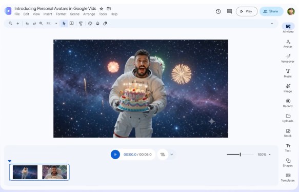 Google Vids, Kullanıcıları AI Oluşturulan Videolarda Yıldız Olmaya İzin Veriyor