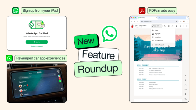 WhatsApp, Apple CarPlay ve Android Auto Desteği ile iPad Kayıt Özelliği Getirdi