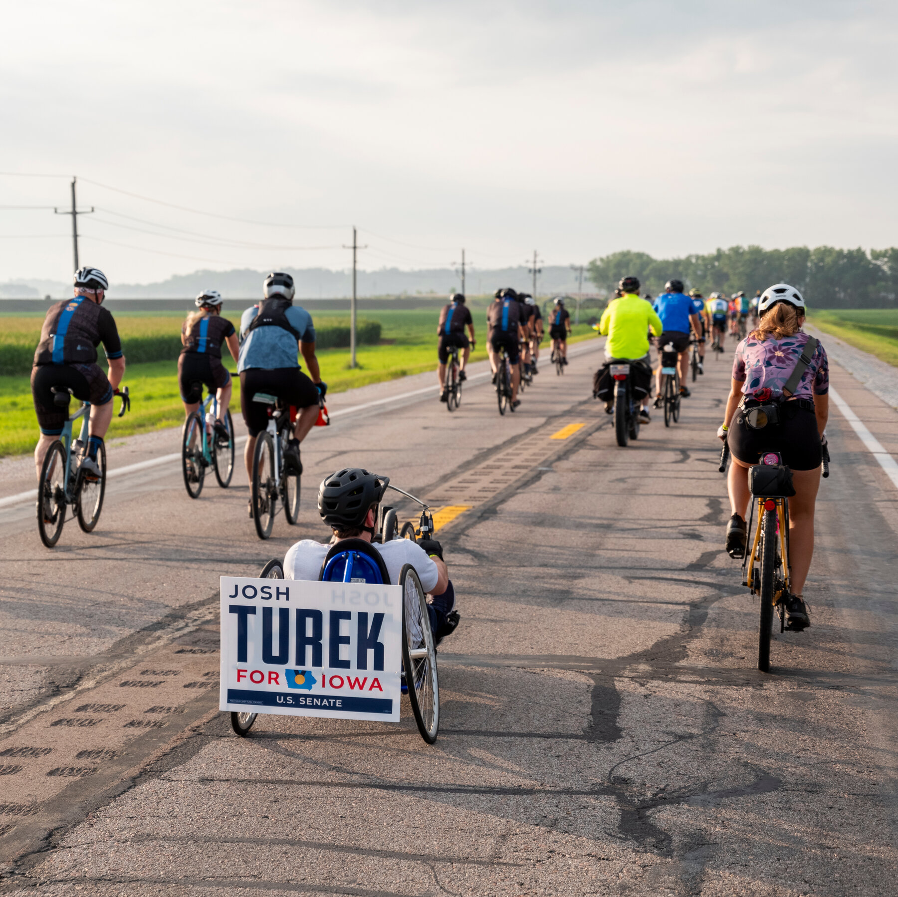 Democratic candidate Josh Turek cycles 60 miles to highlight Iowa Senate bid